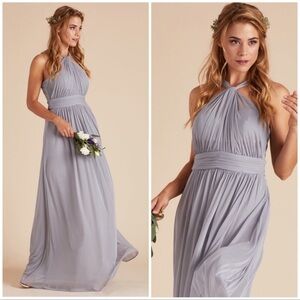 Birdy Grey Kiko Dress Silver Gray Formal Bridesmaid Wedding Medium NEW